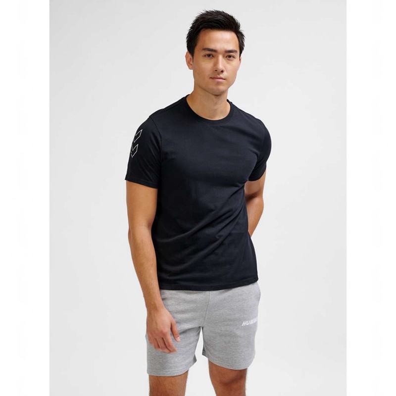 Pánské Tričko Hummel Elemental Chevron Cotton Černé | 152104-089