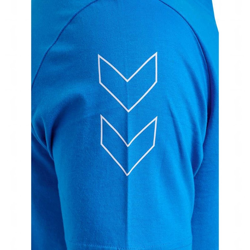 Pánské Tričko Hummel Elemental Chevron Cotton Blankyt | 843316-365