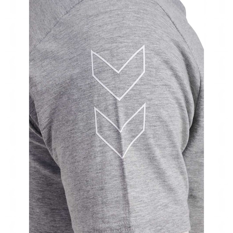 Pánské Tričko Hummel Elemental Chevron Cotton Šedé | 059125-551