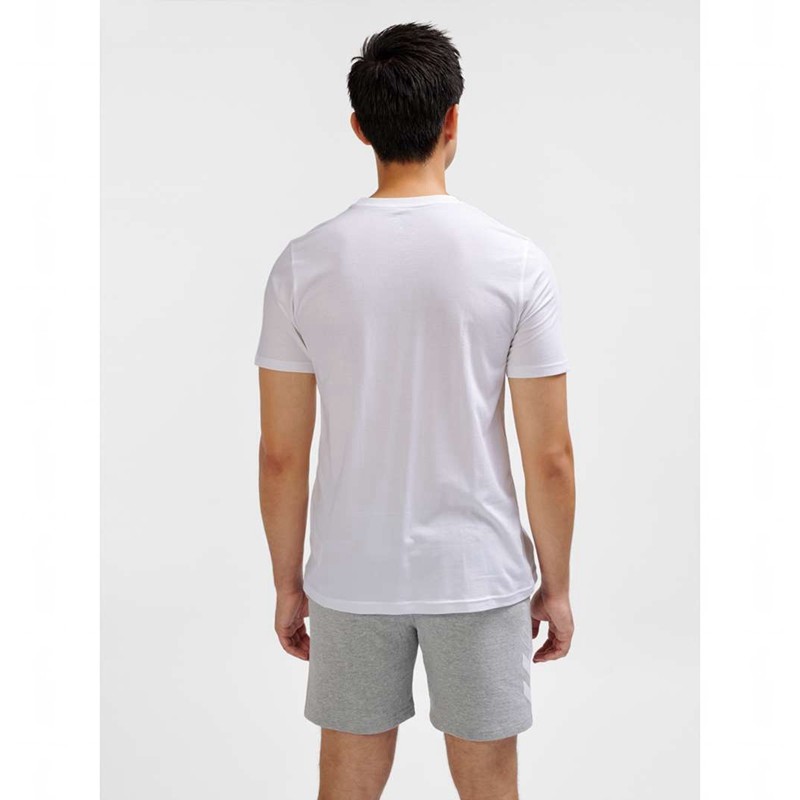Pánské Tričko Hummel Elemental Logo Cotton Bílé | 560255-140