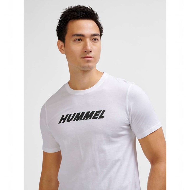Pánské Tričko Hummel Elemental Logo Cotton Bílé | 560255-140