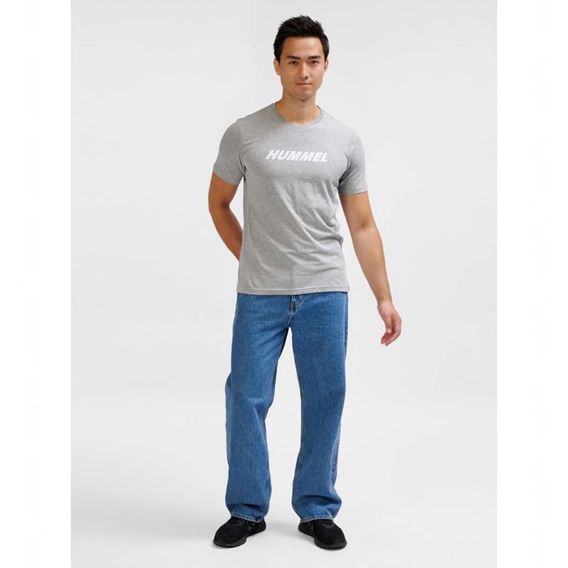 Pánské Tričko Hummel Elemental Logo Cotton Šedé | 902248-014