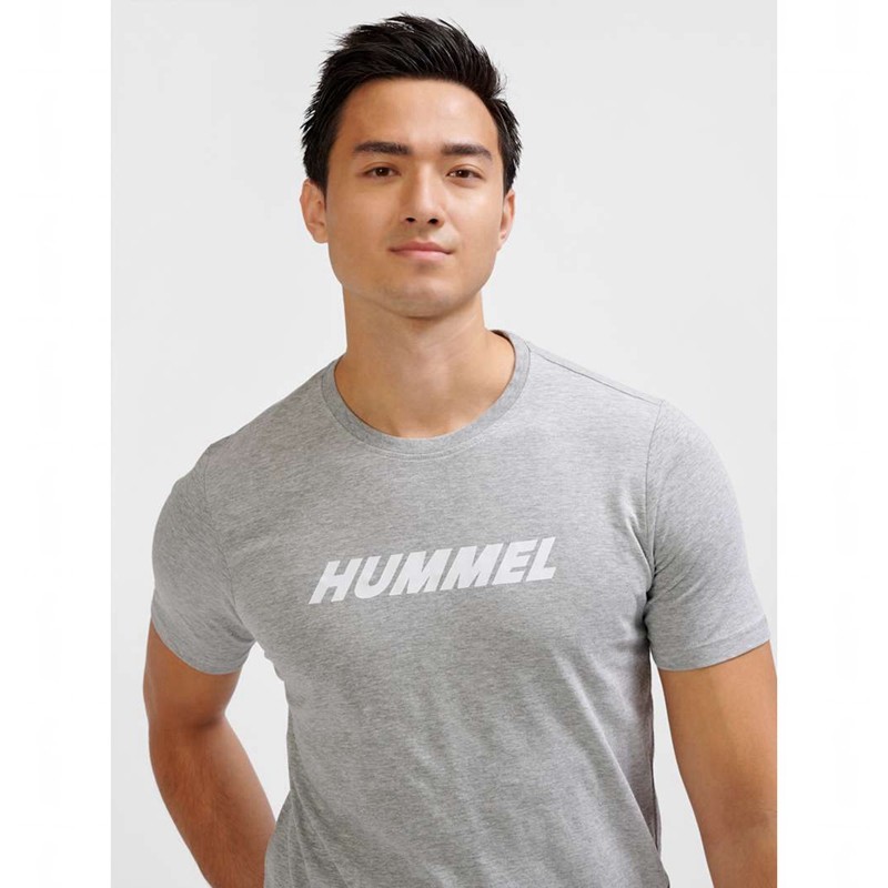 Pánské Tričko Hummel Elemental Logo Cotton Šedé | 902248-014