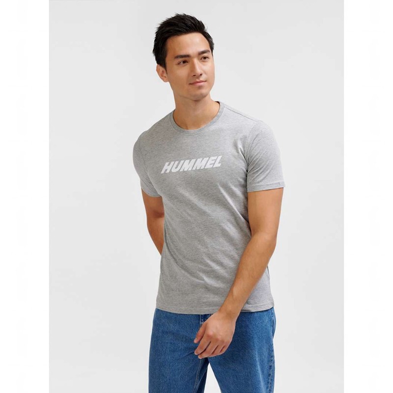 Pánské Tričko Hummel Elemental Logo Cotton Šedé | 902248-014