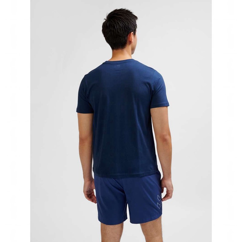 Pánské Tričko Hummel Elemental Logo Cotton Tmavě Blankyt | 570910-207
