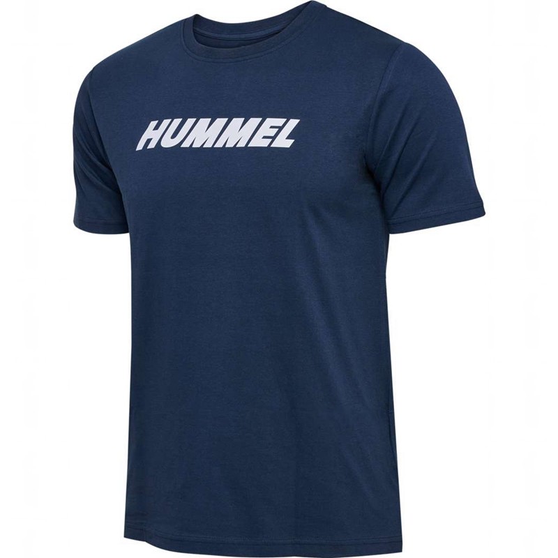 Pánské Tričko Hummel Elemental Logo Cotton Tmavě Blankyt | 570910-207