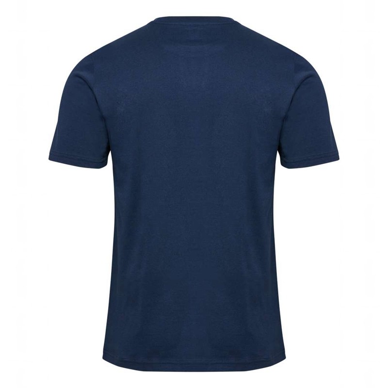 Pánské Tričko Hummel Elemental Logo Cotton Tmavě Blankyt | 570910-207