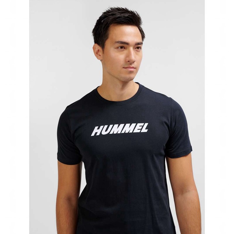 Pánské Tričko Hummel Elemental Logo Cotton Černé | 849416-738