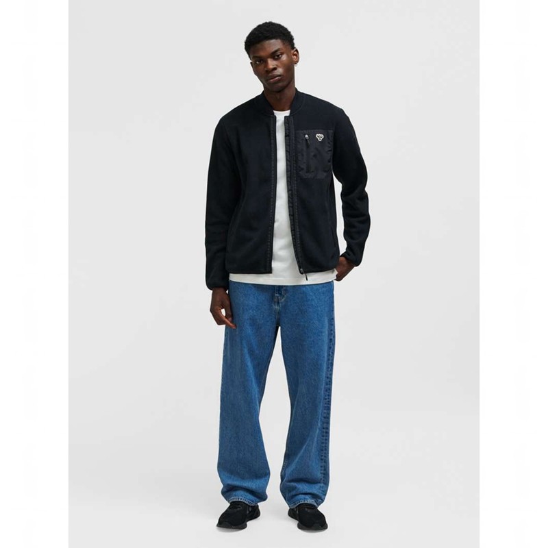 Pánské Tričko Hummel Fleece Zip Bee Černé | 707399-486