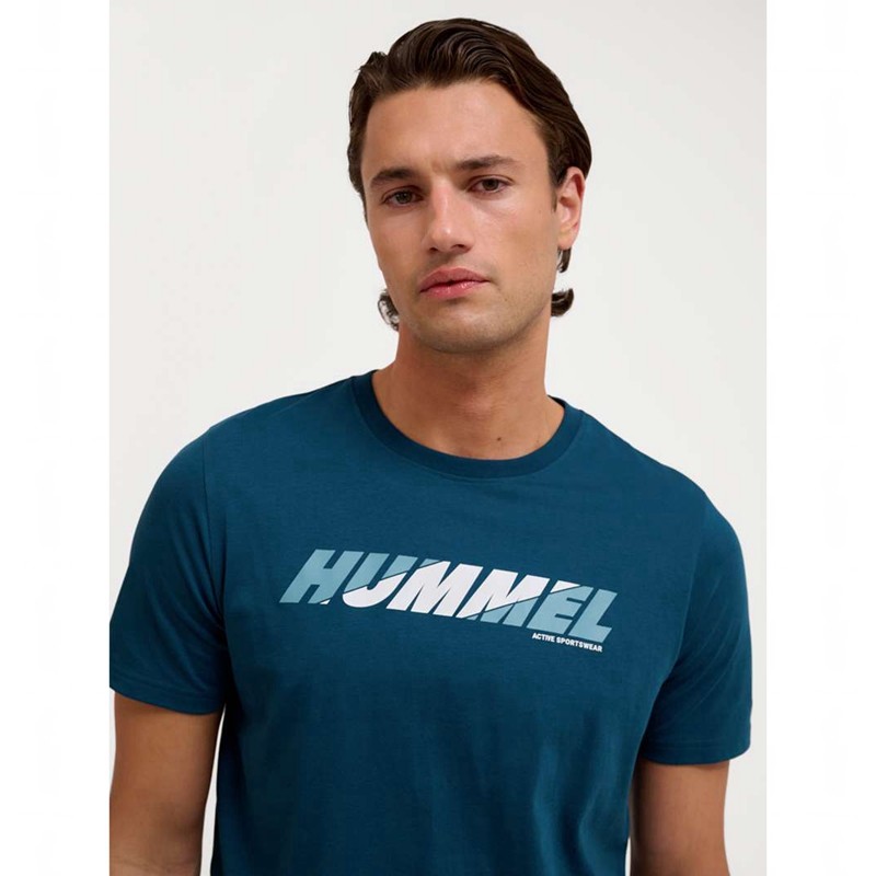 Pánské Tričko Hummel Graphic Bold Logo Tmavě Blankyt | 346020-841