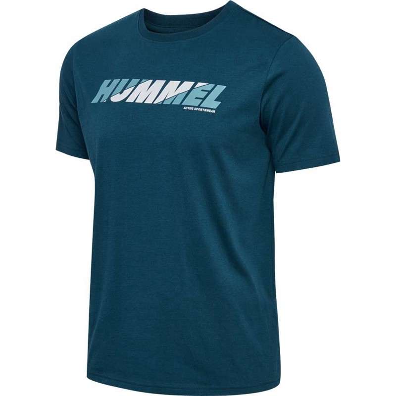 Pánské Tričko Hummel Graphic Bold Logo Tmavě Blankyt | 346020-841
