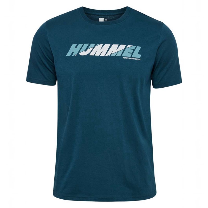 Pánské Tričko Hummel Graphic Bold Logo Tmavě Blankyt | 346020-841