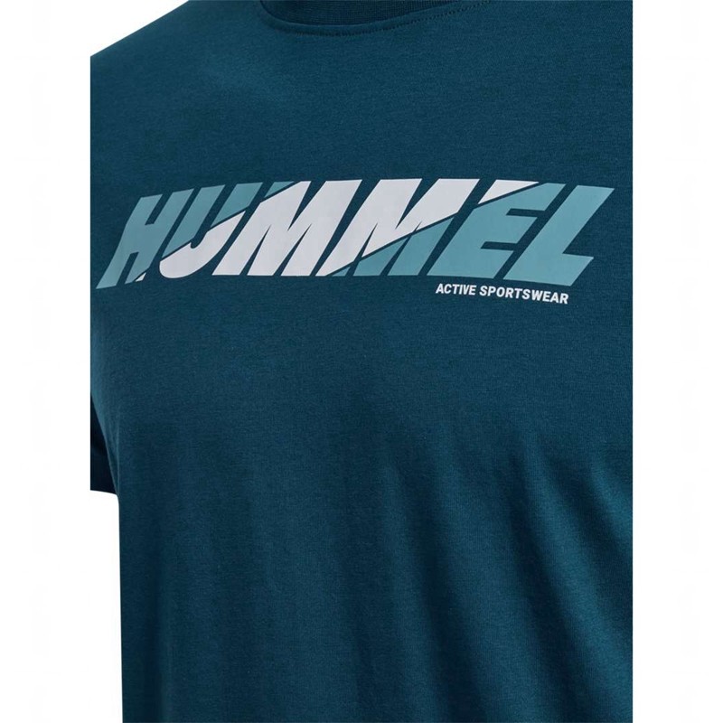 Pánské Tričko Hummel Graphic Bold Logo Tmavě Blankyt | 346020-841