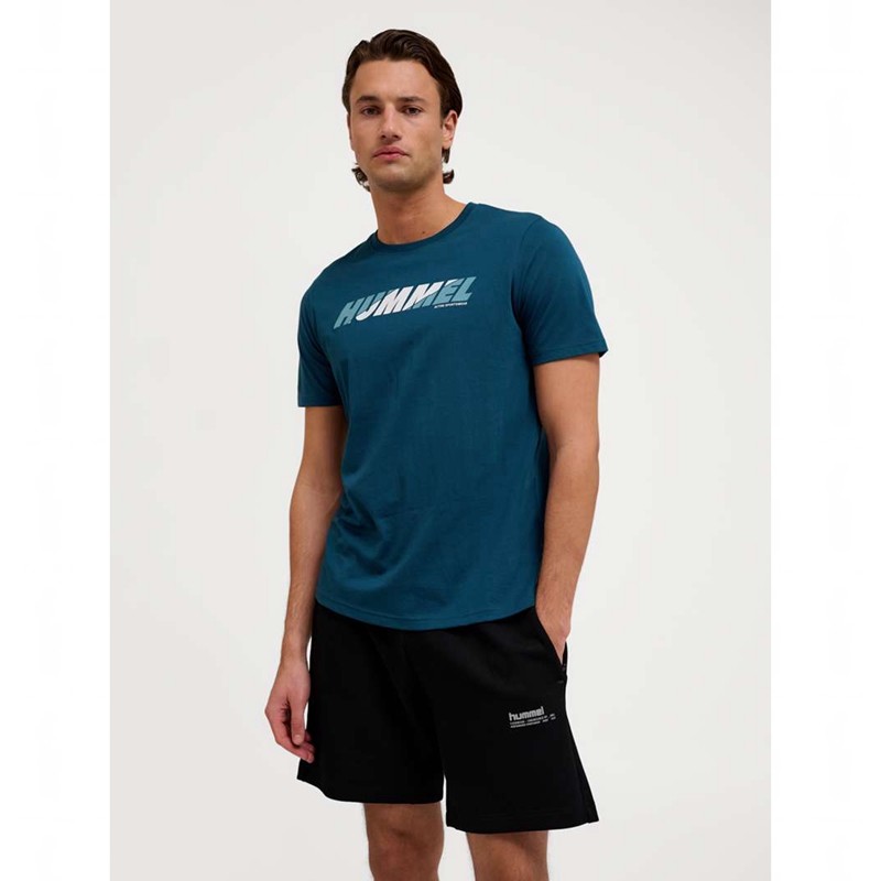 Pánské Tričko Hummel Graphic Bold Logo Tmavě Blankyt | 346020-841