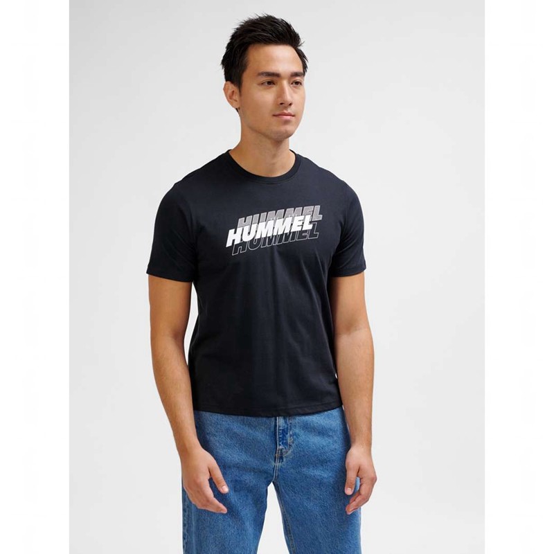 Pánské Tričko Hummel Graphic Triple Logo Cotton Černé | 135989-960