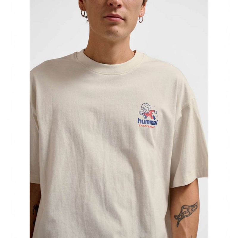 Pánské Tričko Hummel Loose S/S Headball Bílé | 730143-924