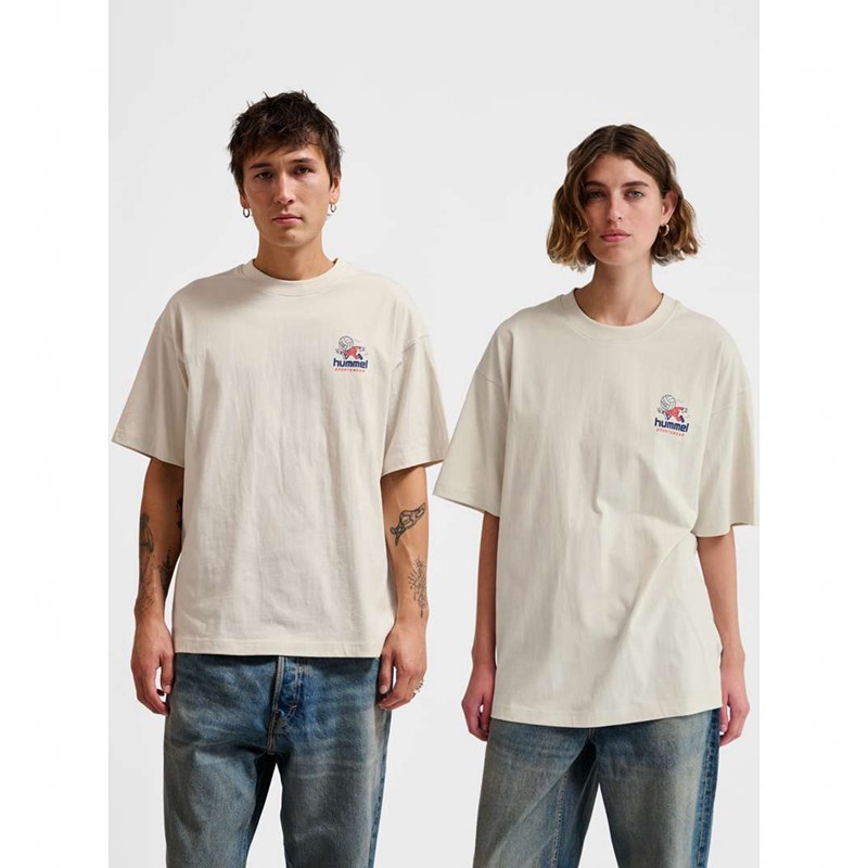 Pánské Tričko Hummel Loose S/S Headball Bílé | 730143-924