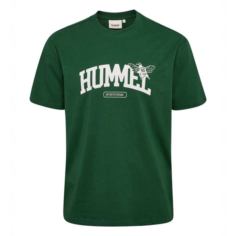 Pánské Tričko Hummel Loose S/S University Bee Zelene | 345633-191