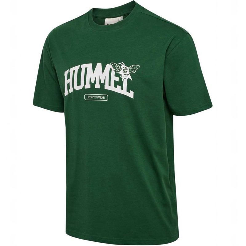 Pánské Tričko Hummel Loose S/S University Bee Zelene | 345633-191