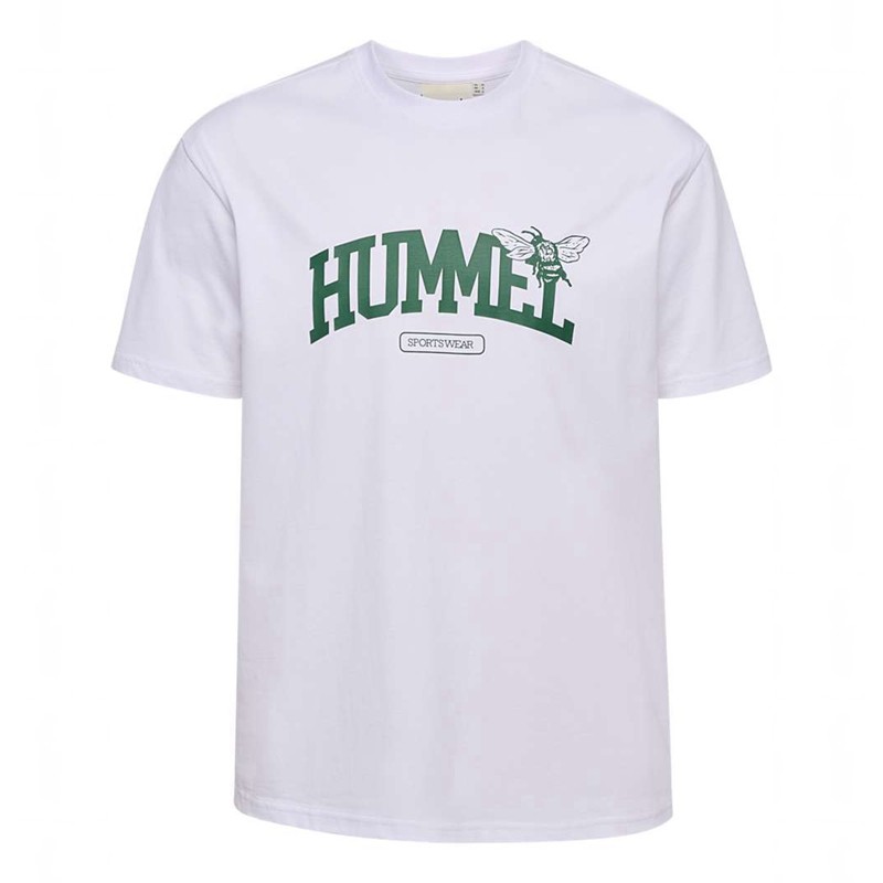 Pánské Tričko Hummel Loose S/S University Bee Bílé | 492016-221