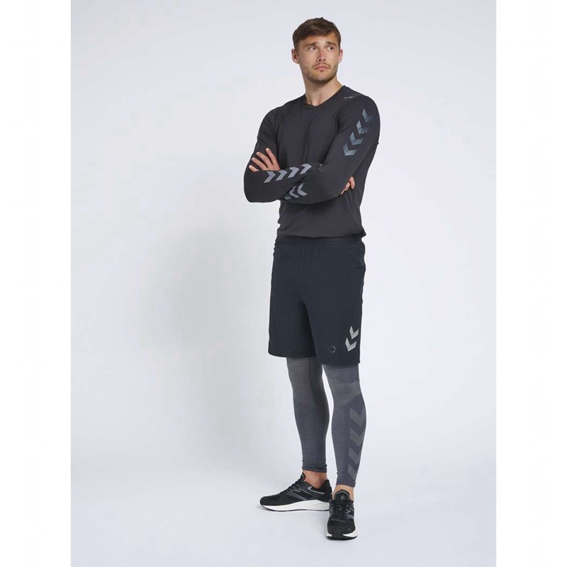 Pánské Tričko Hummel Mace Ls Černé | 946414-069