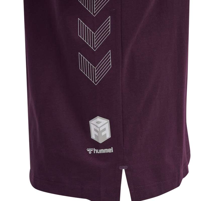 Pánské Tričko Hummel Move Grid Cotton S/S Vínové | 122797-299