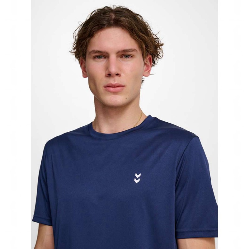 Pánské Tričko Hummel Pulse Training S/S Tmavě Blankyt | 261590-178