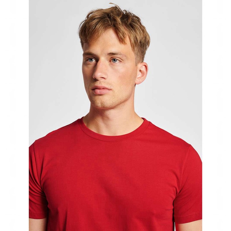 Pánské Tričko Hummel Red Basic S/S Červené | 720649-231