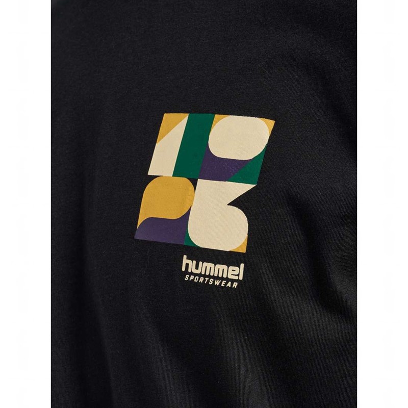 Pánské Tričko Hummel Regular Graphic S/S Černé | 577609-465