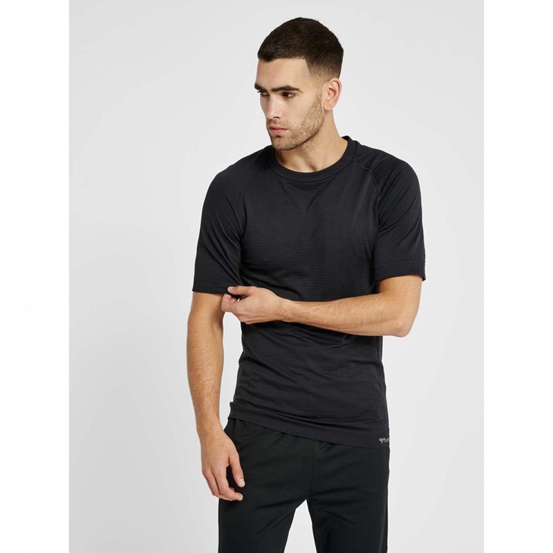 Pánské Tričko Hummel Stroke Seamless Černé | 725556-803