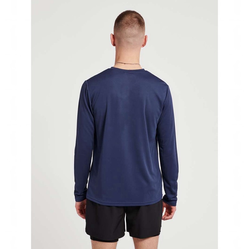 Pánské Tričko Hummel Te Topaz L/S Tmavě Blankyt | 422039-698