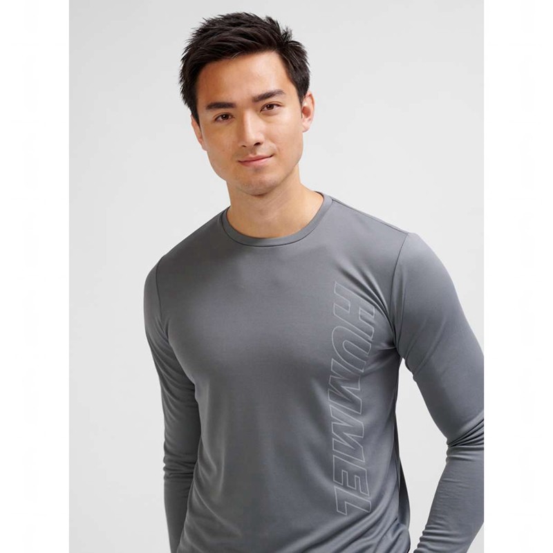 Pánské Tričko Hummel Te Topaz L/S Šedé | 495673-681