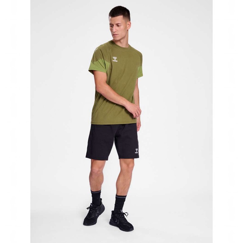 Pánské Tričko Hummel Travel S/S Olivy Zelené | 546825-675