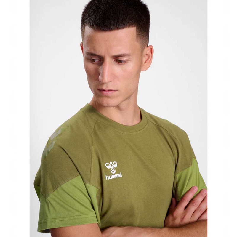 Pánské Tričko Hummel Travel S/S Olivy Zelené | 546825-675