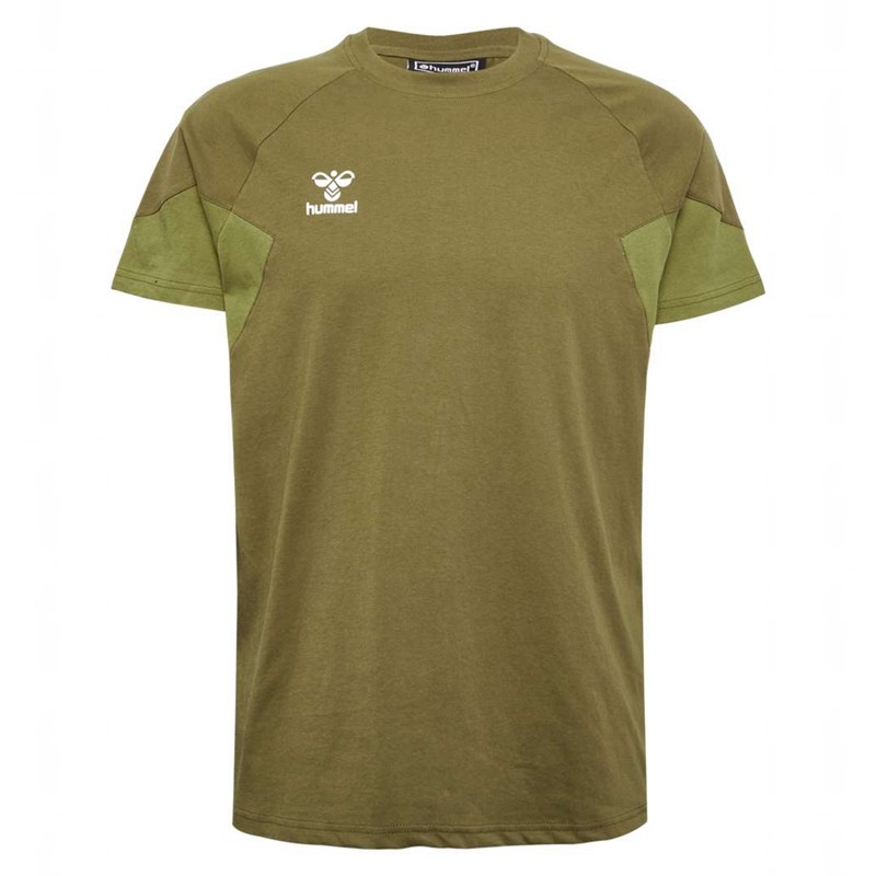 Pánské Tričko Hummel Travel S/S Olivy Zelené | 546825-675
