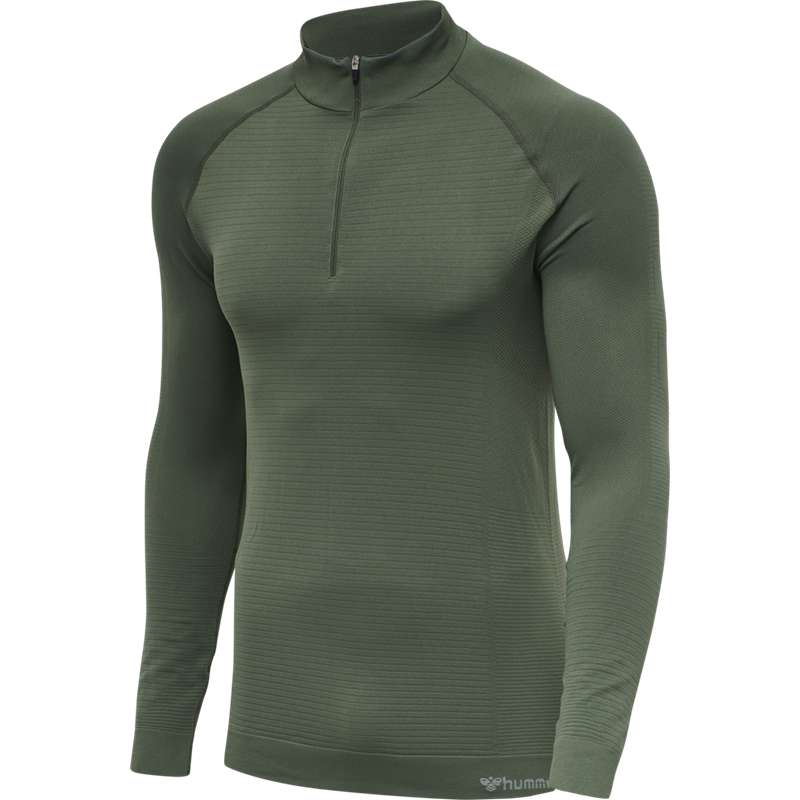 Pánské Základní Vrstva Hummel Stroke Seamless Half Zip Zelene | 190769-411